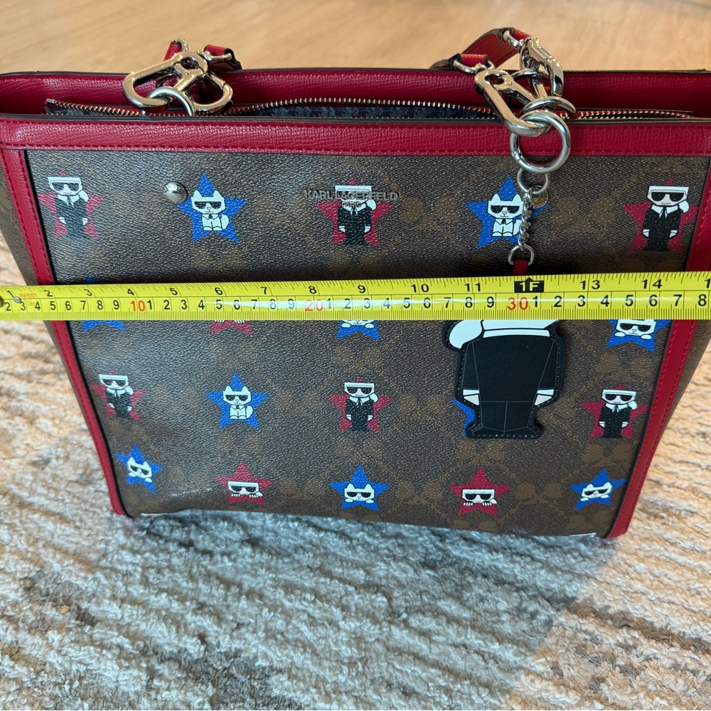 Karl Lagerfeld Brown and Red Shoulder Bag - Picture 10 of 10